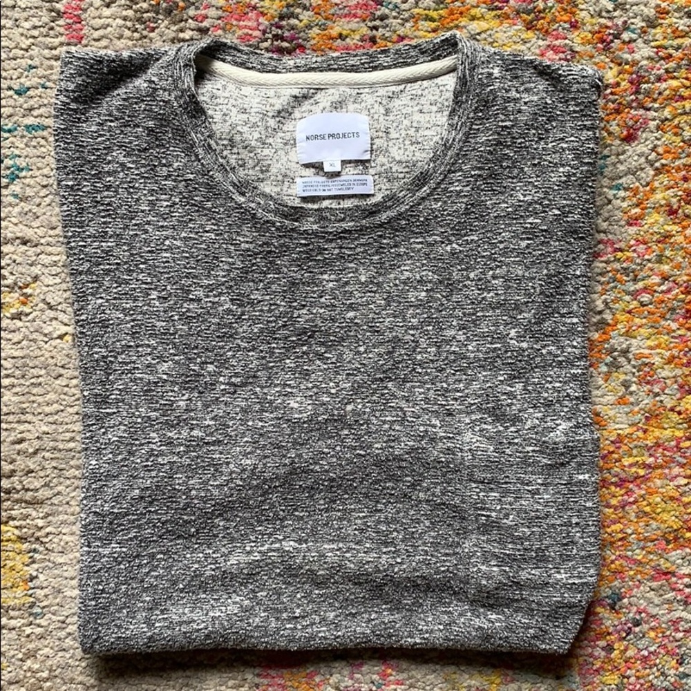 NORSE PROJECTS | Woven Heather Black and White Tee